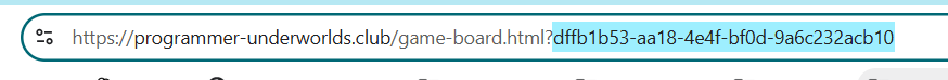 Capture d'écran montrant l'URL avec la partie UUID sélectionnée de l'URL.